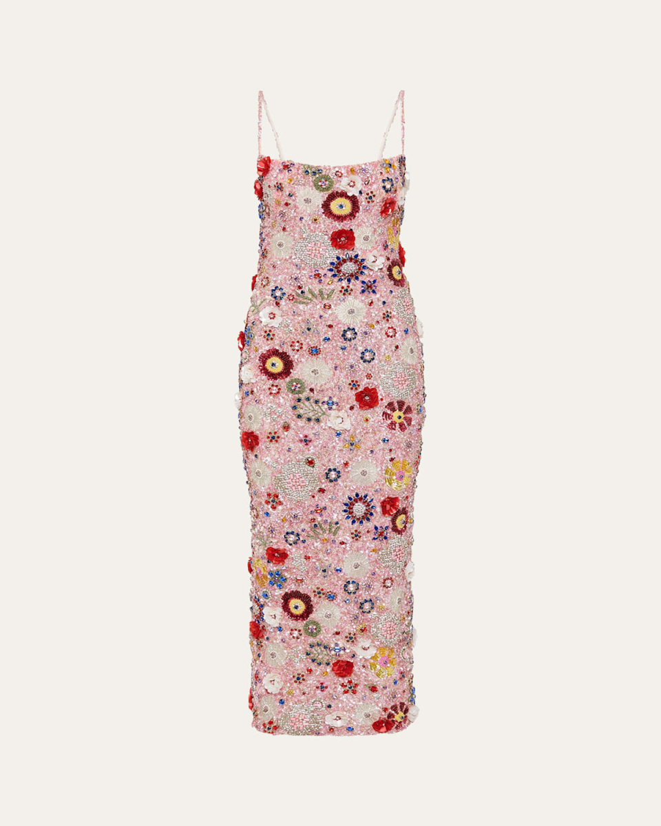 Francesca Floral Embellished Midi Gown